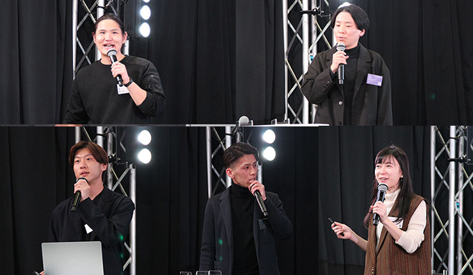 卒業生5名がピッチ